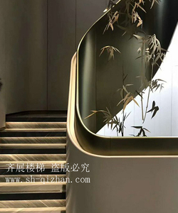弧形鋼板欄桿樓梯25