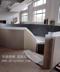 弧形鋼板欄桿樓梯10