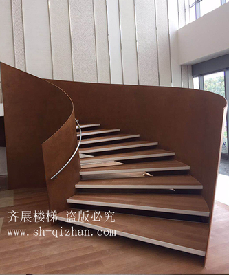 弧形鋼板欄桿樓梯3