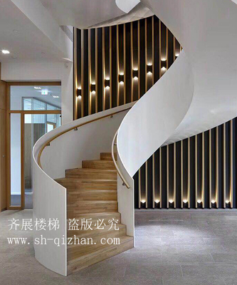 弧形鋼板欄桿樓梯6