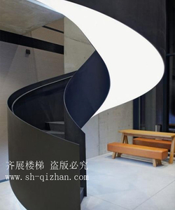 弧形鋼板欄桿樓梯23