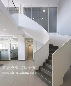 弧形鋼板欄桿樓梯24