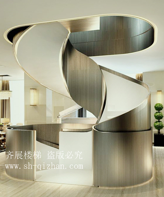 弧形鋼板欄桿樓梯9