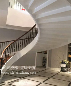 弧形鋼板欄桿樓梯34